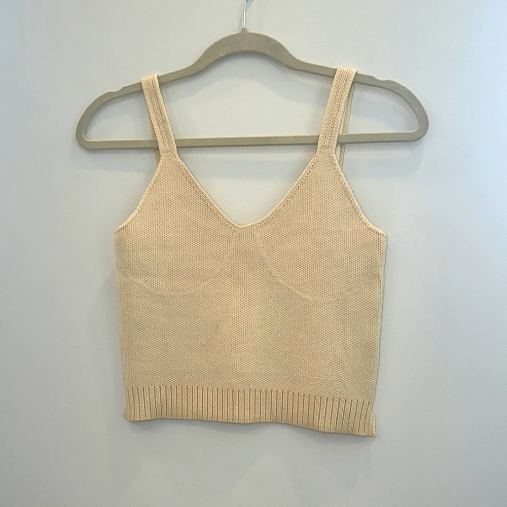 Zara cropped knit top in Butter